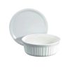 Corelle Dinnerware- Lightweight French White? 24-ounce Baking Dish with Lid