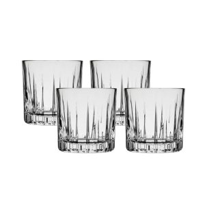 Corelle Dinnerware- Lightweight Traze PRE Rocks Glasses (4-Pieces), 12-ounce, Dishwasher Safe