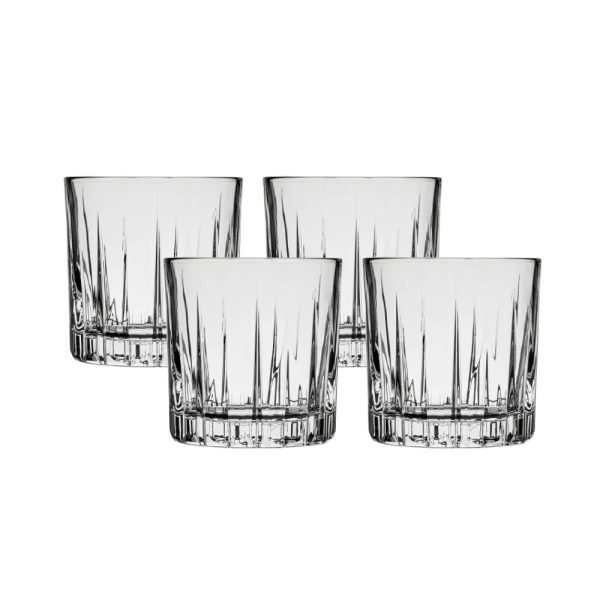 Corelle Dinnerware- Lightweight Traze PRE Rocks Glasses (4-Pieces), 12-ounce, Dishwasher Safe