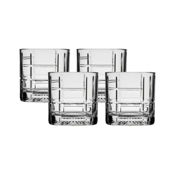 Corelle Dinnerware- Lightweight Traze FTR Rocks Glasses (4-Pieces), 12-ounce, Dishwasher Safe