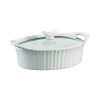 Corelle Dinnerware- Lightweight French White? 1.5-quart Oval Casserole Dish with Lid