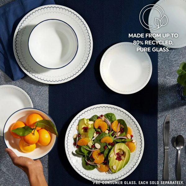 Corelle Dinnerware- Lightweight Caspian Lace 6.75 Appetizer Plate, 6-pack
