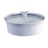 Corelle Dinnerware- Lightweight French White? 2.5-quart Round Baking Dish with Lid