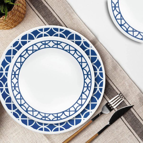 Corelle Dinnerware- Lightweight Cobalt Circles 16-piece Mugless Dinnerware Set, Service of 4 Corelle Dinnerware- Lightweight Cobalt Circles 16-piece Mugless Dinnerware Set, Service of 4