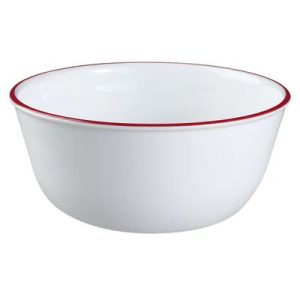 Corelle Dinnerware- Lightweight Red Banded 28-ounce Large Soup Bowl Corelle Dinnerware- Lightweight Red Banded 28-ounce Large Soup Bowl