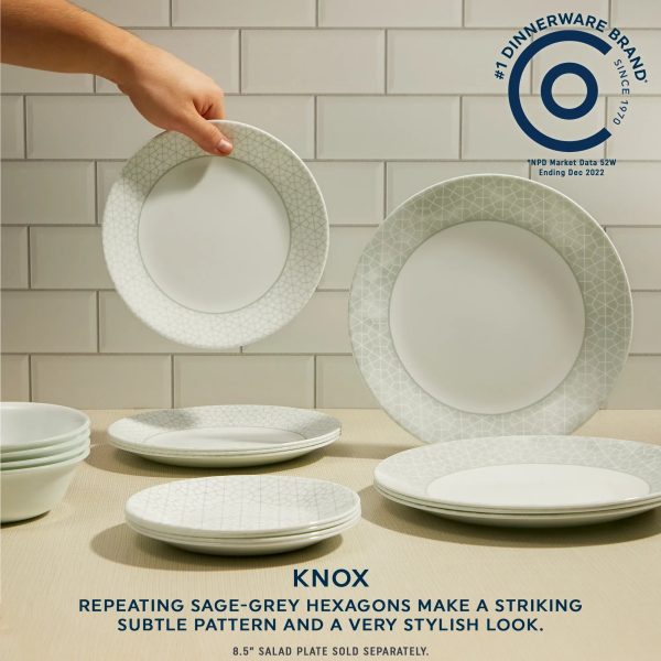 Corelle Dinnerware- Lightweight Knox 18-piece Dinnerware Set, Service for 6