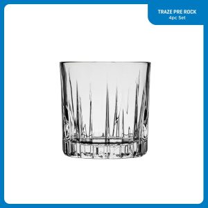 Corelle Dinnerware- Lightweight Traze PRE Rocks Glasses (4-Pieces), 12-ounce, Dishwasher Safe