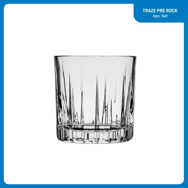 Corelle Dinnerware- Lightweight Traze PRE Rocks Glasses (4-Pieces), 12-ounce, Dishwasher Safe