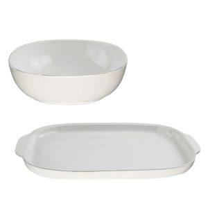 Corelle Dinnerware- Lightweight 2-piece Serving Set, Powder Corelle Dinnerware- Lightweight 2-piece Serving Set, Powder