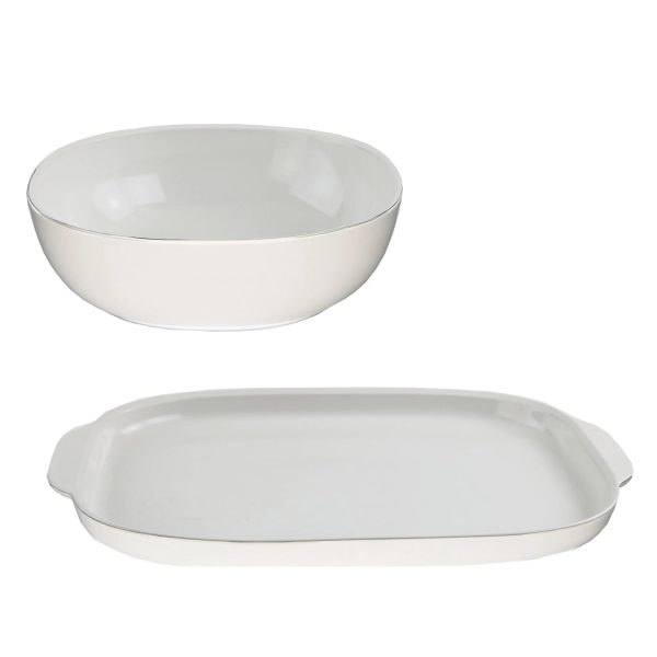 Corelle Dinnerware- Lightweight 2-piece Serving Set, Powder Corelle Dinnerware- Lightweight 2-piece Serving Set, Powder