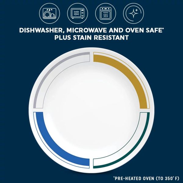 Corelle Dinnerware- Lightweight Color Block 8.5 Salad Plate