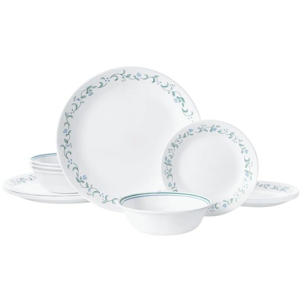 Corelle Dinnerware- Lightweight Country Cottage 12-piece Dinnerware Set, Service for 4
