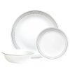 Corelle Dinnerware- Lightweight Mystic Gray 12-piece Dinnerware Set, Service for 4
