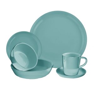 Corelle Dinnerware- Lightweight 6-piece Pool Blue Dinnerware Set , Service for 1 Corelle Dinnerware- Lightweight 6-piece Pool Blue Dinnerware Set , Service for 1