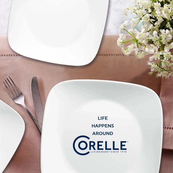 Corelle Dinnerware- Lightweight Boutique Vivid White 8-piece Dinnerware Set, Service for 4 Corelle Dinnerware- Lightweight Boutique Vivid White 8-piece Dinnerware Set, Service for 4