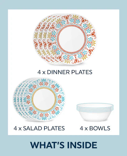 Corelle Dinnerware- Lightweight Global Collection Terracotta Dreams 12-piece Dinnerware Set, Service for 4 Corelle Dinnerware- Lightweight Global Collection Terracotta Dreams 12-piece Dinnerware Set, Service for 4