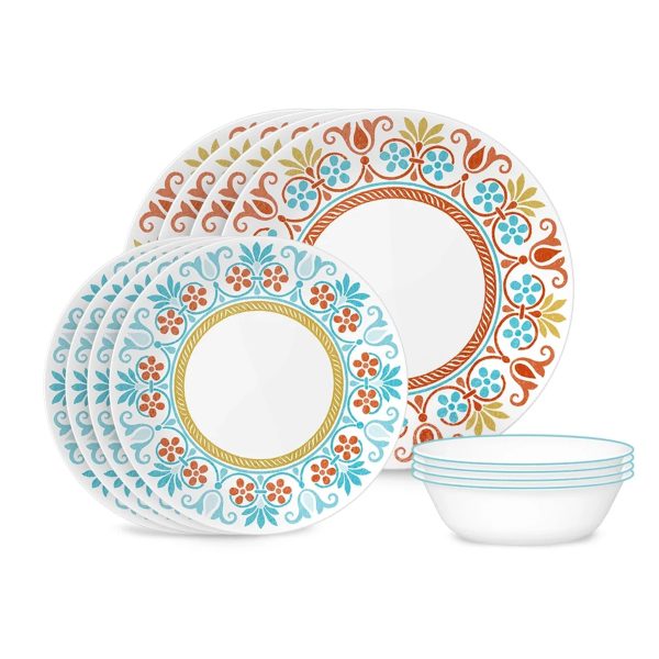 Corelle Dinnerware- Lightweight Global Collection Terracotta Dreams 12-piece Dinnerware Set, Service for 4 Corelle Dinnerware- Lightweight Global Collection Terracotta Dreams 12-piece Dinnerware Set, Service for 4