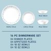 Corelle Dinnerware- Lightweight Country Cottage 16-piece Mugless Dinnerware Set, Service for 4