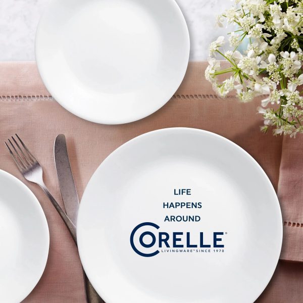 Corelle Dinnerware- Lightweight Winter Frost White 16-piece Mugless Dinnerware Set, Service for 4 Corelle Dinnerware- Lightweight Winter Frost White 16-piece Mugless Dinnerware Set, Service for 4