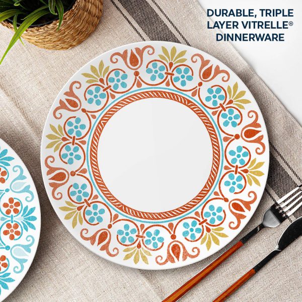 Corelle Dinnerware- Lightweight Global Collection Terracotta Dreams 10.25?? Dinner Plates, 4-pack