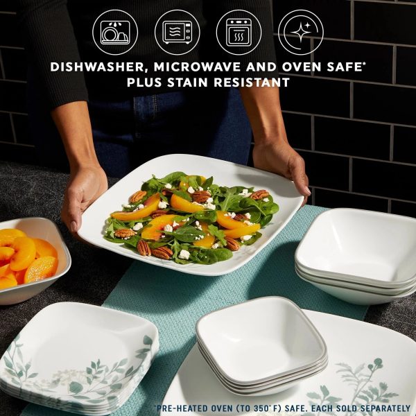 Corelle Dinnerware- Lightweight Square Amalie 9 Salad Plate