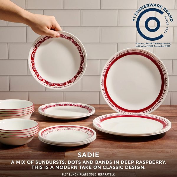 Corelle Dinnerware- Lightweight Sadie 18-piece Dinnerware Set, Service for 6