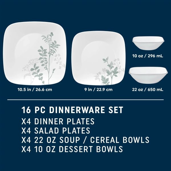 Corelle Dinnerware- Lightweight Amalie 16-piece Dinnerware Set, Service for 4 Corelle Dinnerware- Lightweight Amalie 16-piece Dinnerware Set, Service for 4