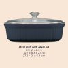 Corelle Dinnerware- Lightweight French Colors 2.5-quart Oval Baking Dish, Navy