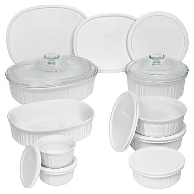 Corelle Dinnerware- Lightweight French White? 18-piece Round & Oval Set