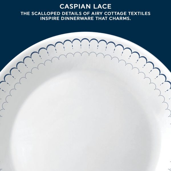 Corelle Dinnerware- Lightweight Caspian Lace 66-piece Dinnerware Set, Service for 12