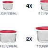 Corelle Dinnerware- Lightweight Anchor Hocking 26 Piece Glass Storage Containers with Lids (13 Glass Food Storage Containers & 13 Red SnugFit Lids)