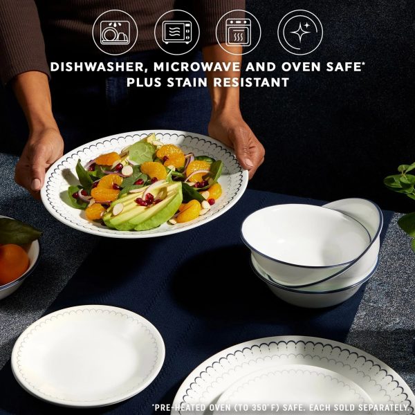 Corelle Dinnerware- Lightweight Caspian Lace 6.75 Appetizer Plate, 6-pack