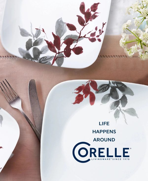 Corelle Dinnerware- Lightweight Kyoto Leaves 16-piece Dinnerware Set, Service for 4 Corelle Dinnerware- Lightweight Kyoto Leaves 16-piece Dinnerware Set, Service for 4