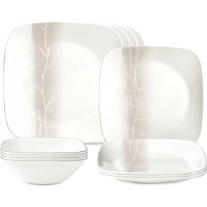 Corelle Dinnerware- Lightweight Wandering Groves 12-piece Dinnerware Set, Service for 4 Corelle Dinnerware- Lightweight Wandering Groves 12-piece Dinnerware Set, Service for 4