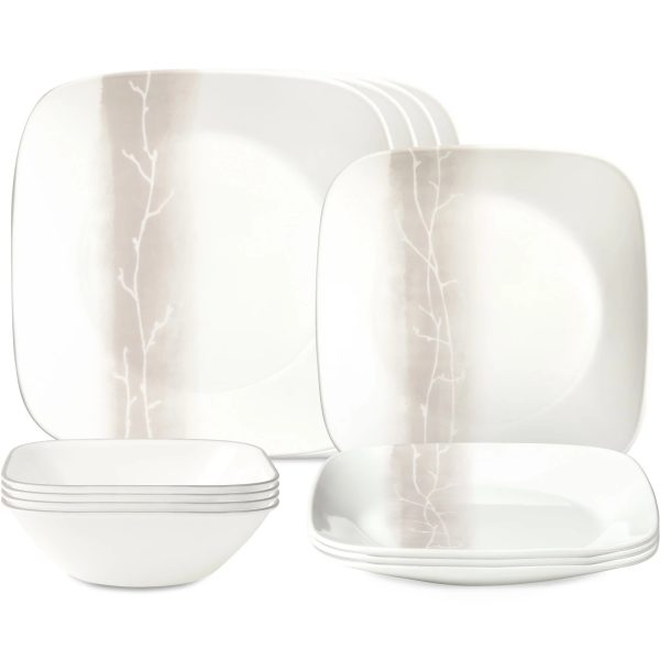 Corelle Dinnerware- Lightweight Wandering Groves 12-piece Dinnerware Set, Service for 4 Corelle Dinnerware- Lightweight Wandering Groves 12-piece Dinnerware Set, Service for 4