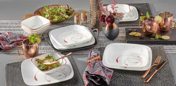 Corelle Dinnerware- Lightweight Square Splendor 12-piece Dinnerware Set, Service for 4 Corelle Dinnerware- Lightweight Square Splendor 12-piece Dinnerware Set, Service for 4
