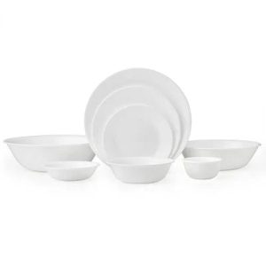 Corelle Dinnerware- Lightweight Winter Frost White 50-piece Dinnerware Set, Service for 8, EXCLUSIVE