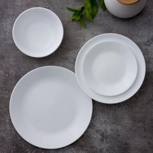 Corelle Dinnerware- Lightweight Winter Frost White Lunch Plates, 4-pack