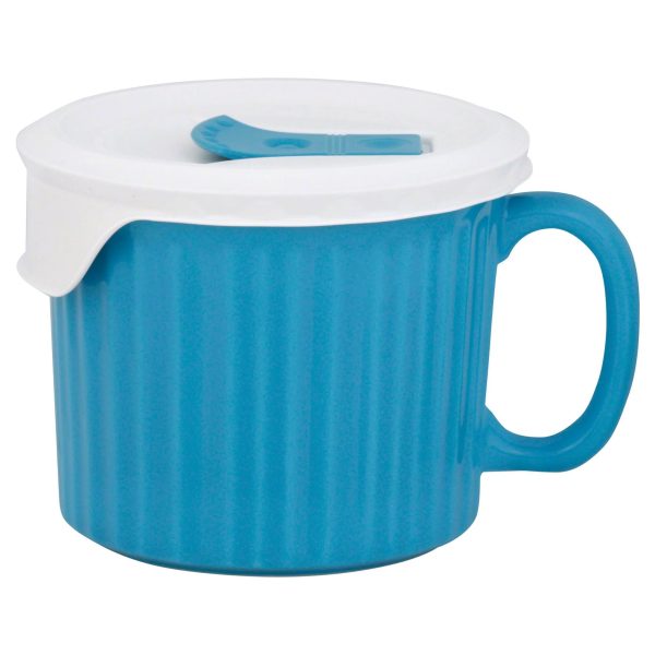 Corelle Dinnerware- Lightweight 20-ounce Light Blue Meal Mug? with Vented Lid