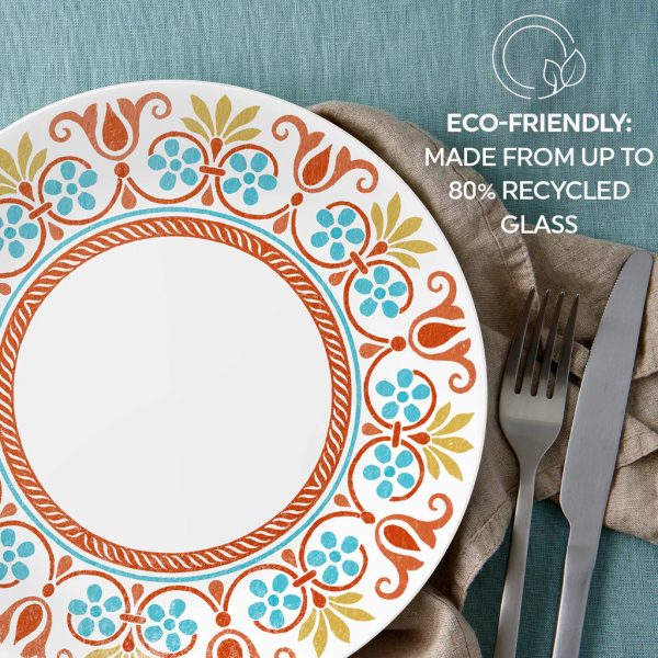 Corelle Dinnerware- Lightweight Global Collection Terracotta Dreams 10.25?? Dinner Plates, 4-pack