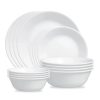 Corelle Dinnerware- Lightweight Winter Frost White 16-piece Mugless Dinnerware Set, Service for 4 Corelle Dinnerware- Lightweight Winter Frost White 16-piece Mugless Dinnerware Set, Service for 4