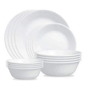 Corelle Dinnerware- Lightweight Winter Frost White 16-piece Mugless Dinnerware Set, Service for 4