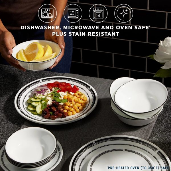 Corelle Dinnerware- Lightweight Brasserie 18-piece Dinnerware Set, Service for 6