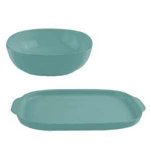 Corelle Dinnerware- Lightweight 2-piece Serving Set, Pool Blue Corelle Dinnerware- Lightweight 2-piece Serving Set, Pool Blue