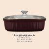 Corelle Dinnerware- Lightweight French Colors 2.5-quart Oval Baking Dish, Cabernet