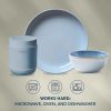 Corelle Dinnerware- Lightweight Stoneware 16-piece Dinnerware Set, Service for 4, Nordic Blue Corelle Dinnerware- Lightweight Stoneware 16-piece Dinnerware Set, Service for 4, Nordic Blue