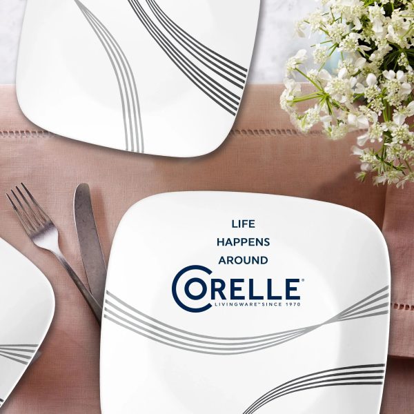 Corelle Dinnerware- Lightweight Urban Arc 16-piece Dinnerware Set, Service for 4