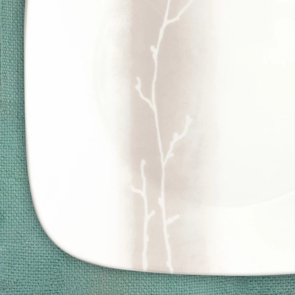 Corelle Dinnerware- Lightweight Square Wandering Grove 18-piece Dinnerware Set, Service for 6