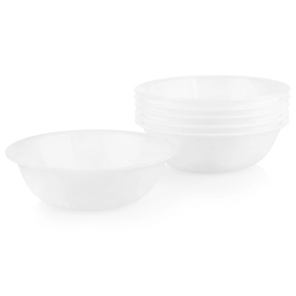 Corelle Dinnerware- Lightweight Winter Frost White 18-ounce Cereal Bowls, 6-pack