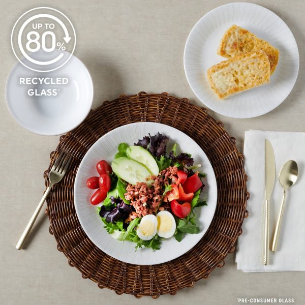 Corelle Dinnerware- Lightweight Hushed Lines 12-piece Dinnerware Set, Service for 4
